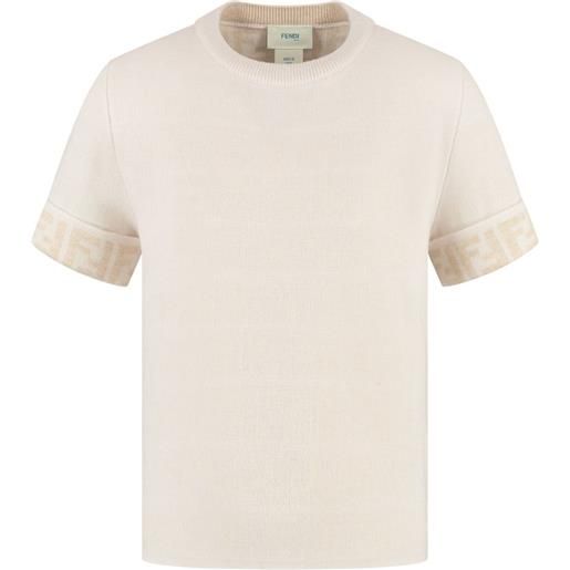 Fendi Kids t-shirt con motivo ff - toni neutri