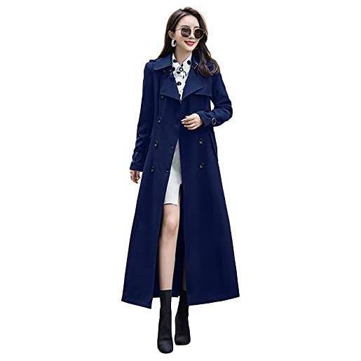 ebossy trench da donna a doppio petto, a lunghezza intera, cachi, medium