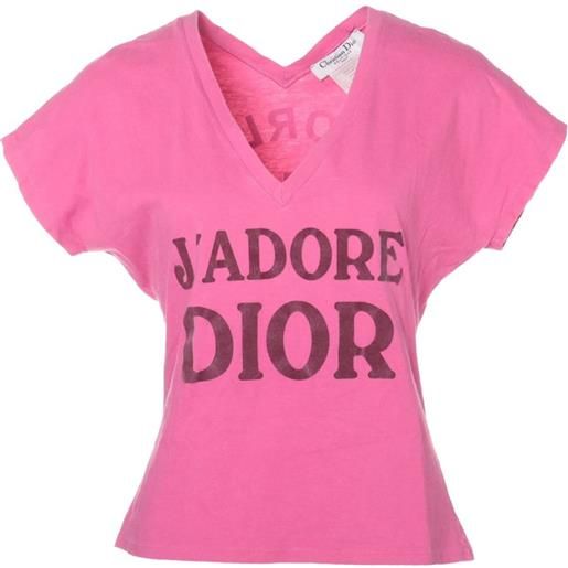 Christian Dior Pre-Owned - t-shirt j'adore 2003 - donna - cotone/cotone - taglia unica - rosa
