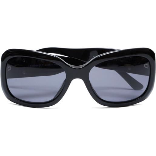 CHANEL Pre-Owned - occhiali da sole cc mark rettangolari anni 2000 - donna - acetato - taglia unica - nero