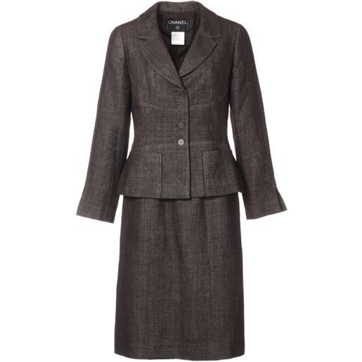 CHANEL Pre-Owned - gonna 1999 - donna - lana/seta - taglia unica - marrone