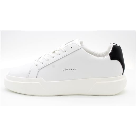 Calvin klein - sneakers con lacci bright white/black