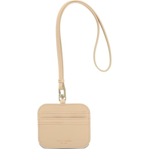 Giorgio Armani portafoglio con fessure portacarte e tracolla - toni neutri