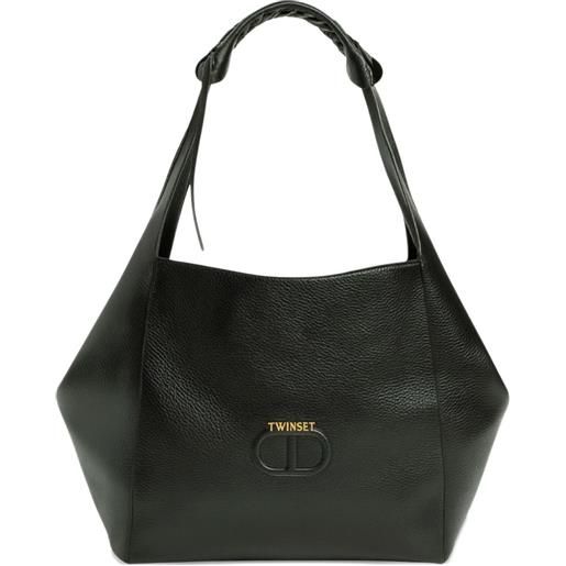 TWINSET borsa tote in pelle - nero