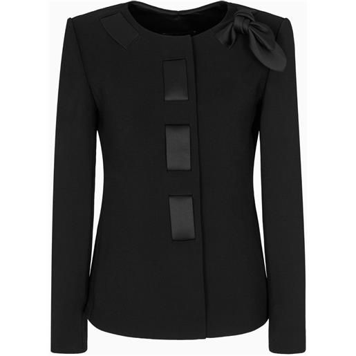 Emporio Armani blazer con fiocco in raso - nero