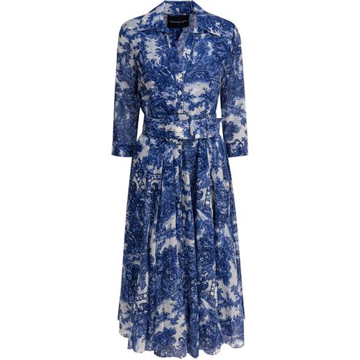 Samantha Sung abito midi con stampa - blu