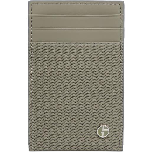 Giorgio Armani portacarte con logo in rilievo - verde