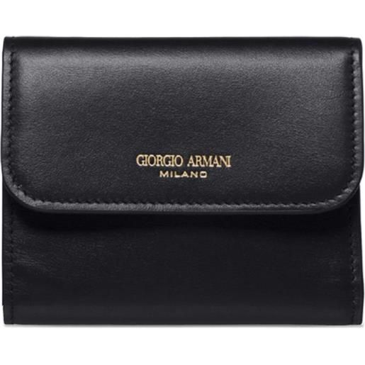 Giorgio Armani portafoglio in pelle con logo - nero
