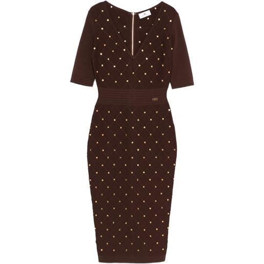 Elisabetta Franchi abito con scollo a v - marrone