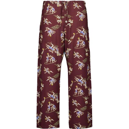 BODE pantaloni pigiama con stampa - rosso
