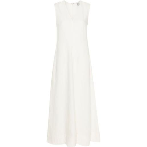TOTEME abito lungo svasato con scollo a v - bianco