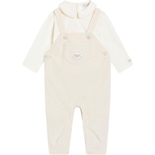Dolce & Gabbana Kids set salopette a coste - toni neutri