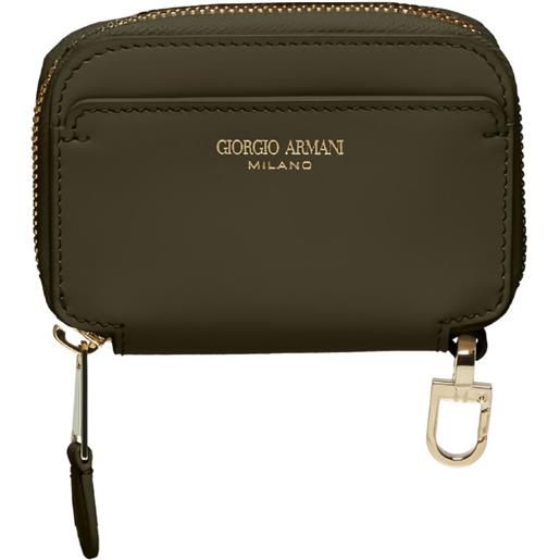 Giorgio Armani portafoglio in pelle con zip - verde