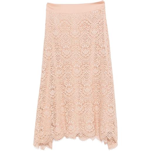 D.Exterior gonna midi in pizzo - toni neutri