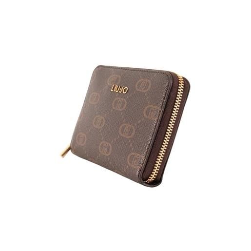 Liu Jo portafoglio zip around logato small mocha marrone pz