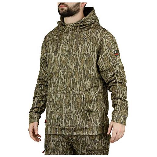 Mossy Oak, felpa da uomo con cappuccio da caccia mimetica standard in pile, large
