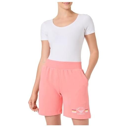 Emporio armani bermuda short pantaloni della tuta, neon pink, xs donna