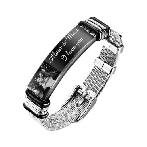 Bracciale Uomo Personalizzato INBLUE Bracciale Personalizzato Per Papà
