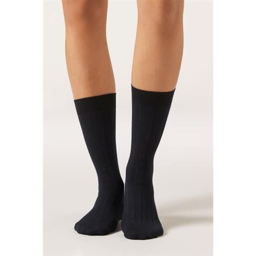 Calzedonia calze lunghezza 3/4 a coste nero