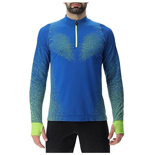 UYN maglia running exceleration zip up maniche lunghe, interno in pile, traspirante e termica, vestibilità regular