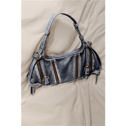 Desigual borsa media in denim e pelle studio