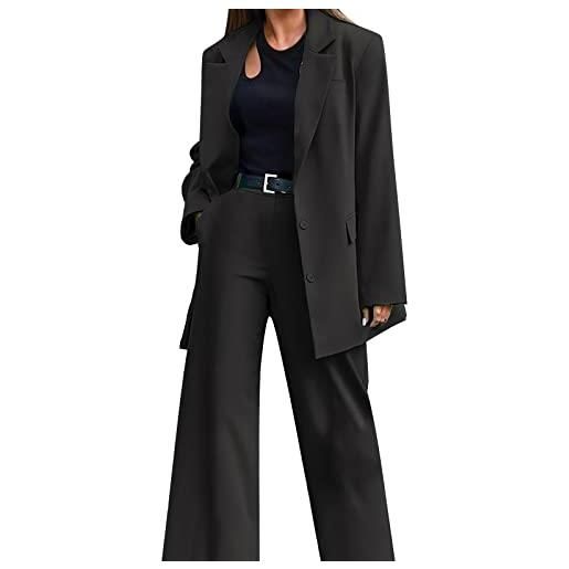 Generico completo tailleur donna elegante casual abito due pezzi giacche a maniche lunghe con bottoni e pantaloni taglie forti abiti formale invernale curvy complete da donna da cerimonia per sera