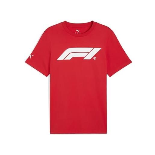 Puma maglietta da uomo f1 ess logo tee 180 g (confezione da 1), pop rosso, xs