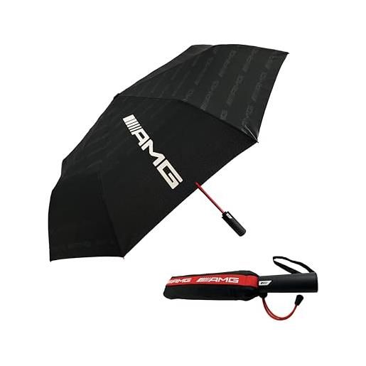 Vroom Vroom Pro ombrello pieghevole amg originale - antivento, apertura e chiusura automatica, compatto da viaggio, design nero e rosso premium, resistente e leggero per ogni clima