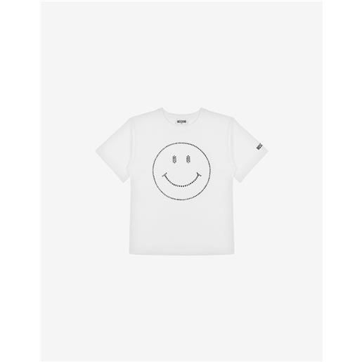 Moschino - maxi t-shirt in cotone smiley® - bianco