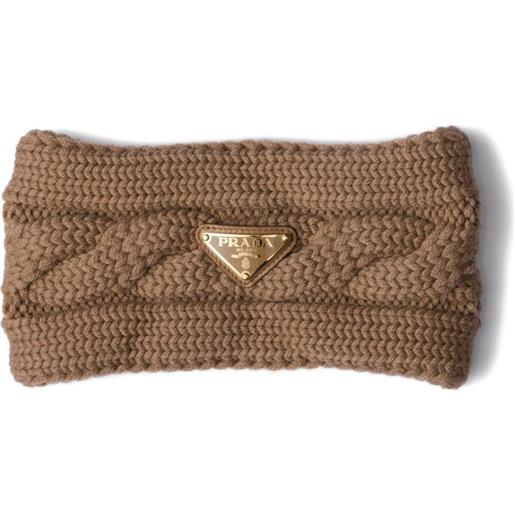 Prada fascia con logo - marrone