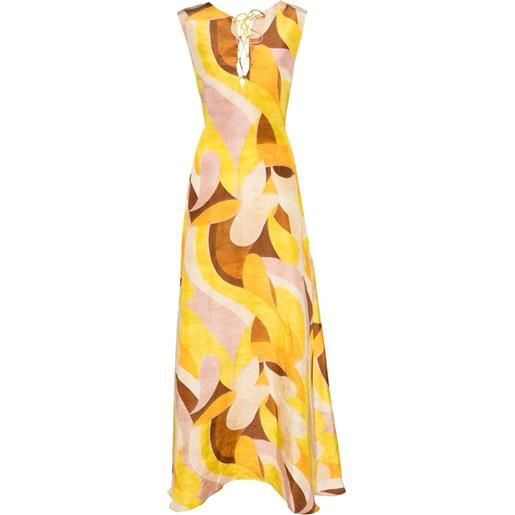 Raquel Diniz abito daisy con motivo astratto - giallo
