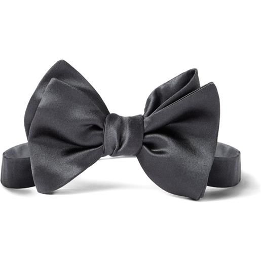 Brunello Cucinelli papillon in misto seta e cotone - grigio