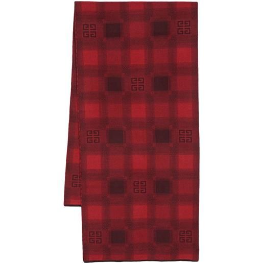 Givenchy sciarpa a quadri con logo jacquard - rosso