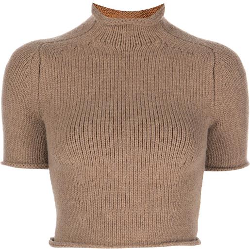 Alexander Wang top a collo alto - marrone