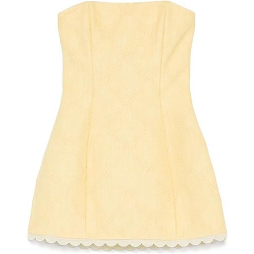 Elisabetta Franchi abito corto in rafia - giallo