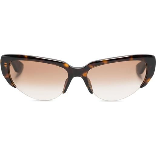 Alexander McQueen Eyewear occhiali da sole cat-eye con effetto tartarugato - marrone
