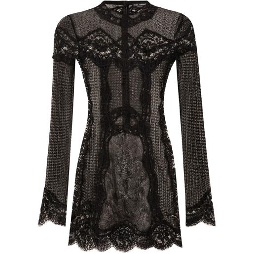 Dolce & Gabbana abito corto a maniche lunghe - nero