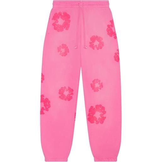 Denim Tears pantaloni sportivi mono cotton wreath - rosa