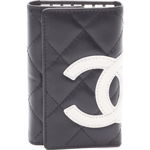 CHANEL Pre-Owned - portachiavi cambon ligne 6 in pelle di agnello trapuntata 2004-2005 - donna - pelle di agnello - taglia unica - nero