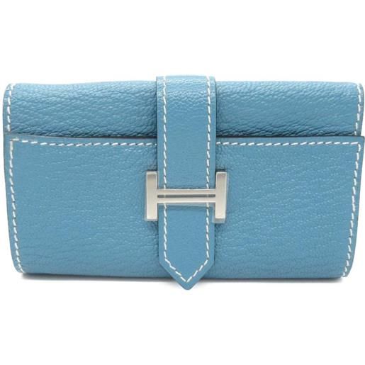 Hermès Pre-Owned - portachiavi bearn in pelle chevre mysore 2024 - donna - pelle di capra - taglia unica - blu