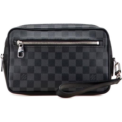 Louis Vuitton Pre-Owned - clutch kasai in tela damier graphite 2016 - uomo - pelle di vitello/tela - taglia unica - nero