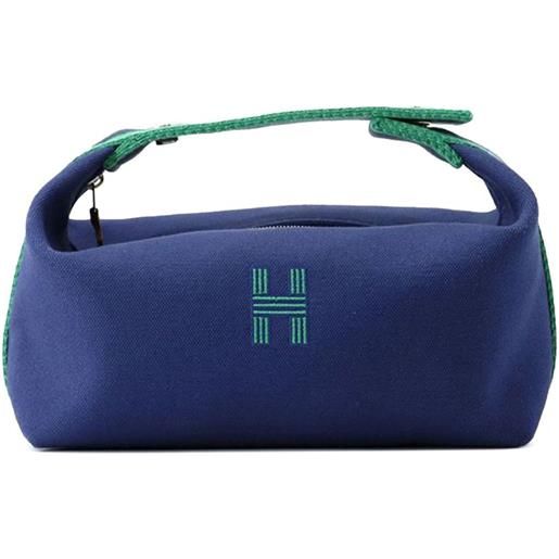 Hermès Pre-Owned - trousse bride a brac piccola in tela toile 2020-2025 - donna - tela - taglia unica - blu