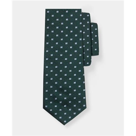 Brooks Brothers micro floral silk tie green