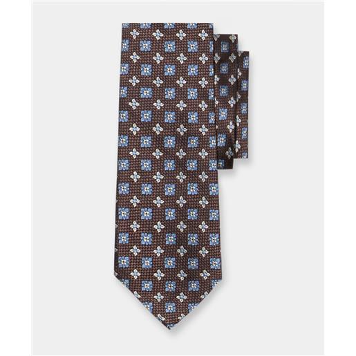 Brooks Brothers micro effect silk tie brown