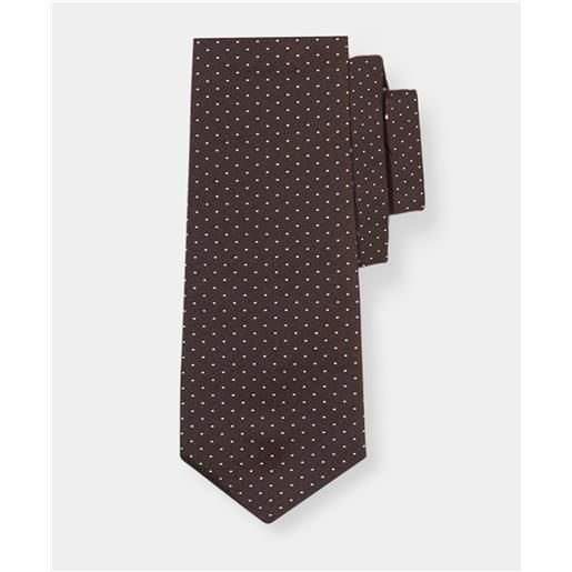 Brooks Brothers polka dot silk tie brown