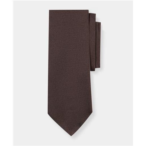 Brooks Brothers hopsack silk tie brown