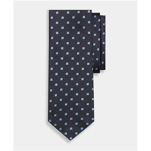 Brooks Brothers micro floral silk tie navy