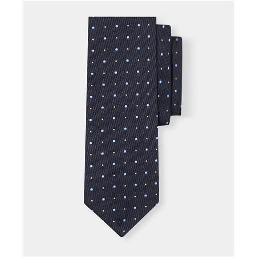 Brooks Brothers polka dot silk tie blue