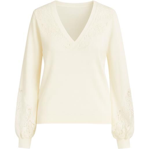 TWINSET maglia twinset con inserti ricamati in pizzo