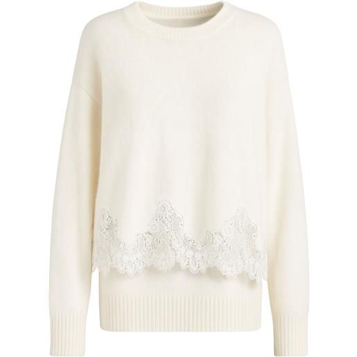 TWINSET maglia twinset con bordo in pizzo